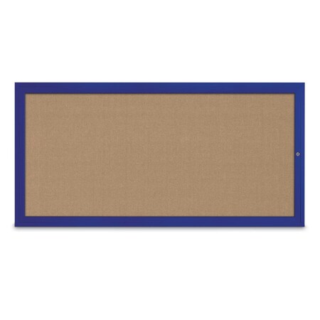 Slim Enclosed Corkboard, 24x36, Bronze Alum Frame/Pumice